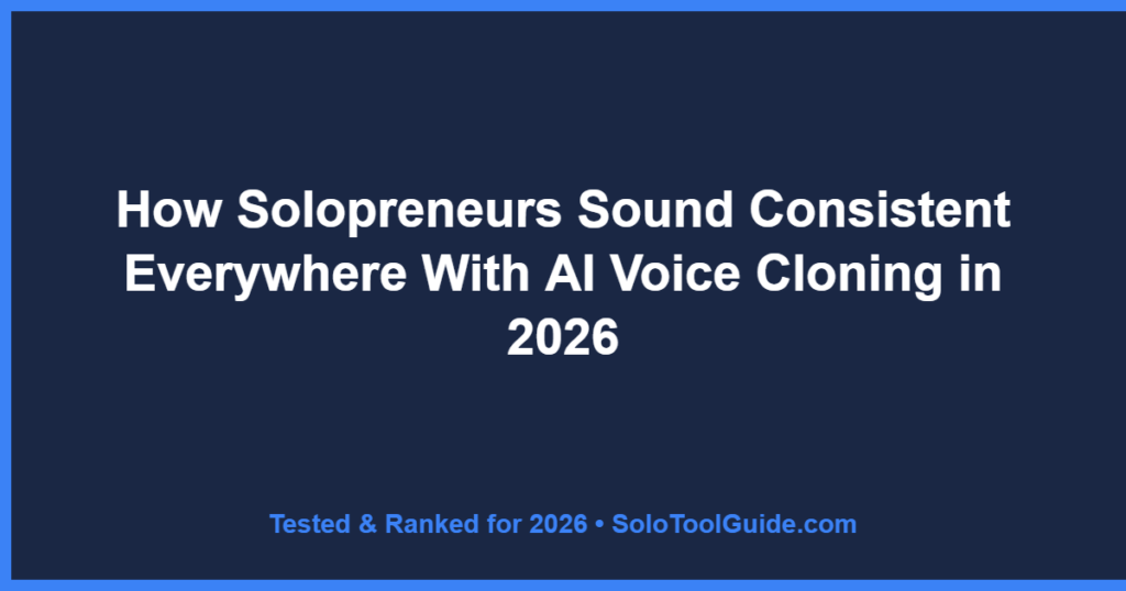 How Solopreneurs Sound Consistent Everywhere With AI Voice Cloning in 2026