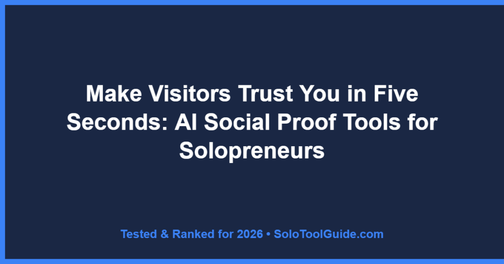 Make Visitors Trust You in Five Seconds: AI Social Proof Tools for Solopreneurs